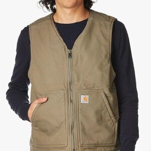 Men's Carhartt Brown 100% Cotton Full Zip
Vest Size 2XL